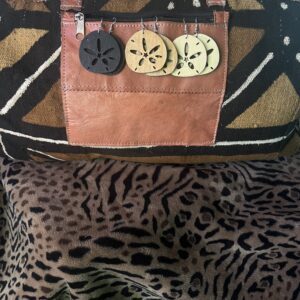 wooden sand dollar earring