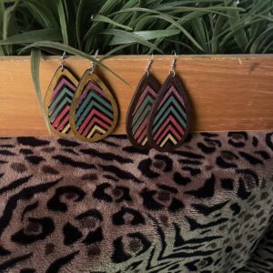 color wooden earring