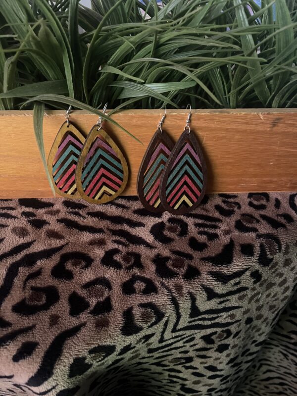 color wooden earring