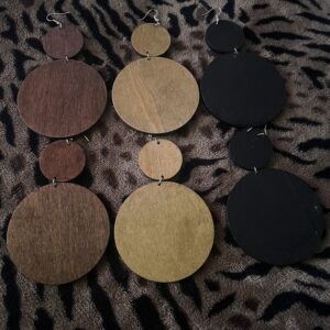 Double circle wooden earring