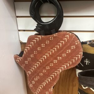 African mud cloth and mahogany bag