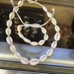 All White Cowrie Shell Choker Set
