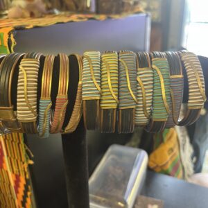 Brass  Leather and copper Bracelet