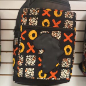 Leather and African Print Back Pack
