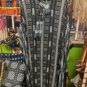Black and White Tribal Print Kaftan