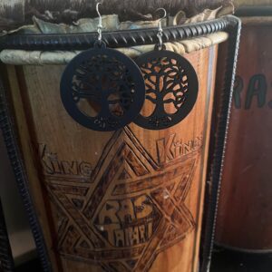 Wooden Tree Of Life Earring