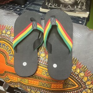 Red Yellow and Green Flip Flops